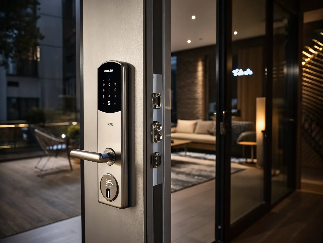 A close-up shot of a secure digital lock with a key hovering above, symbolizing the secure and transparent closing procedures offered by Sterling National Title, protecting clients from fraud and ensuring peace of mind.