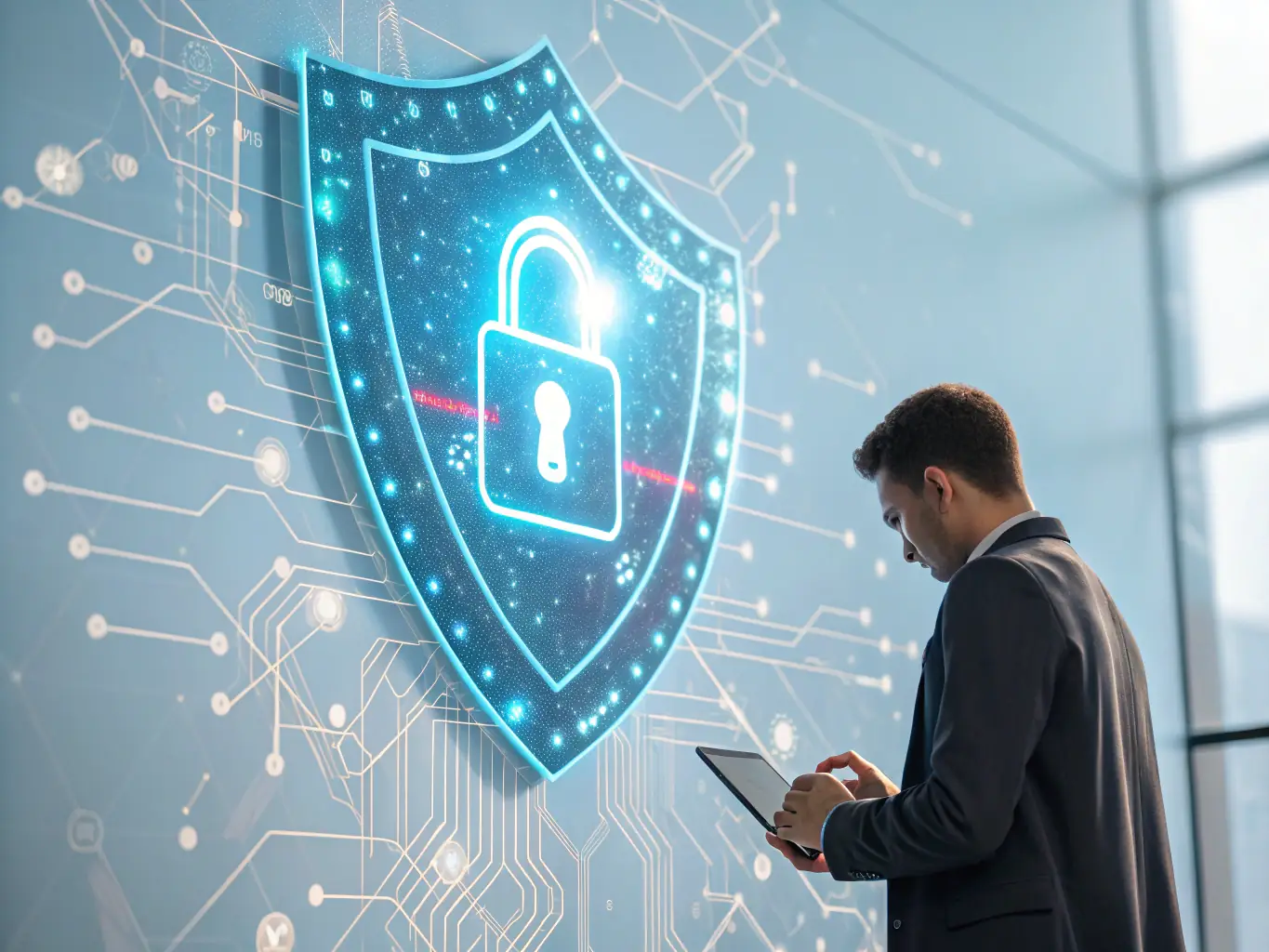 A secure digital interface displaying encrypted transaction data, emphasizing the security and reliability of Sterling National Title's services.